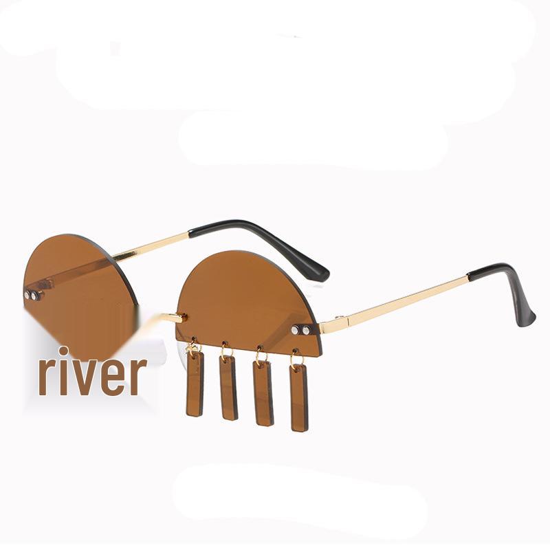 

Солнцезащитные очки с подвеской без оправы - Европейский и американский уличный стиль для женщин и мужчин, популярные в TikTok.