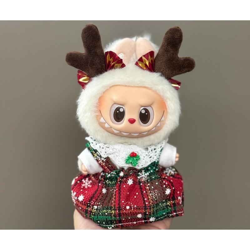 One Two and Three Generations of Labubu Christmas Baby Clothes Set,Labubu Doll Change Clothes To Wear Christmas Clothes