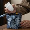 Chinese Style Teacup Drawstring Cloth Pouch Print Small Item Pouch Retro Embroidered Handbag  Purse