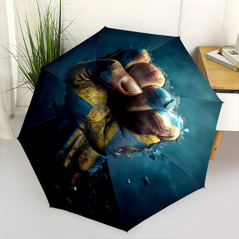 1 Stück   Totenkopf-Regenschirm Tragbarer Klappschirm Eisenrahmen Lochknochenstruktur Outdoor-Heim-Regenschirm
