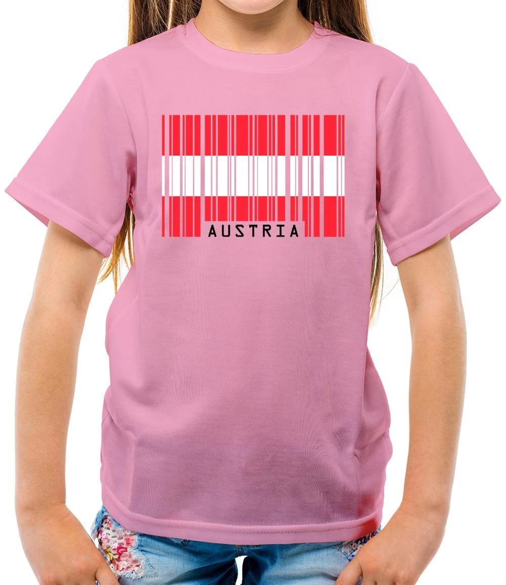 Austria Barcode Flag - Kids T-Shirt - Vienna Country Austrian City 130