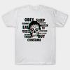 Men Black Print T-shirt We Sleep No-Cut Transfer Paper Print Cotton Tshirt
