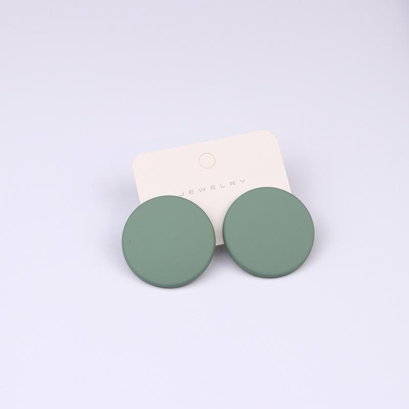 Pinkdudu Candy Color Round Acrylic Stud Earrings Color Sprayed Earrings Cute Simple Casual Earrings PD2232