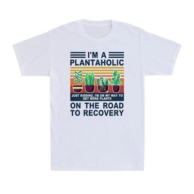 I'm A Plantaholic On The Road To Recovery Funny Gardening Vintage Men's T-Shirt