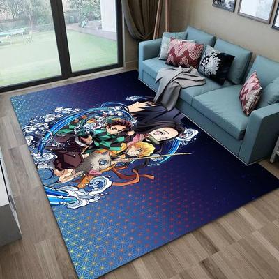 Anime Characters Carpet Mat Rug Water Lightning Effects Team Group Home Decoration Dynamic Vibrant Floor Mat Bedroom Decor
