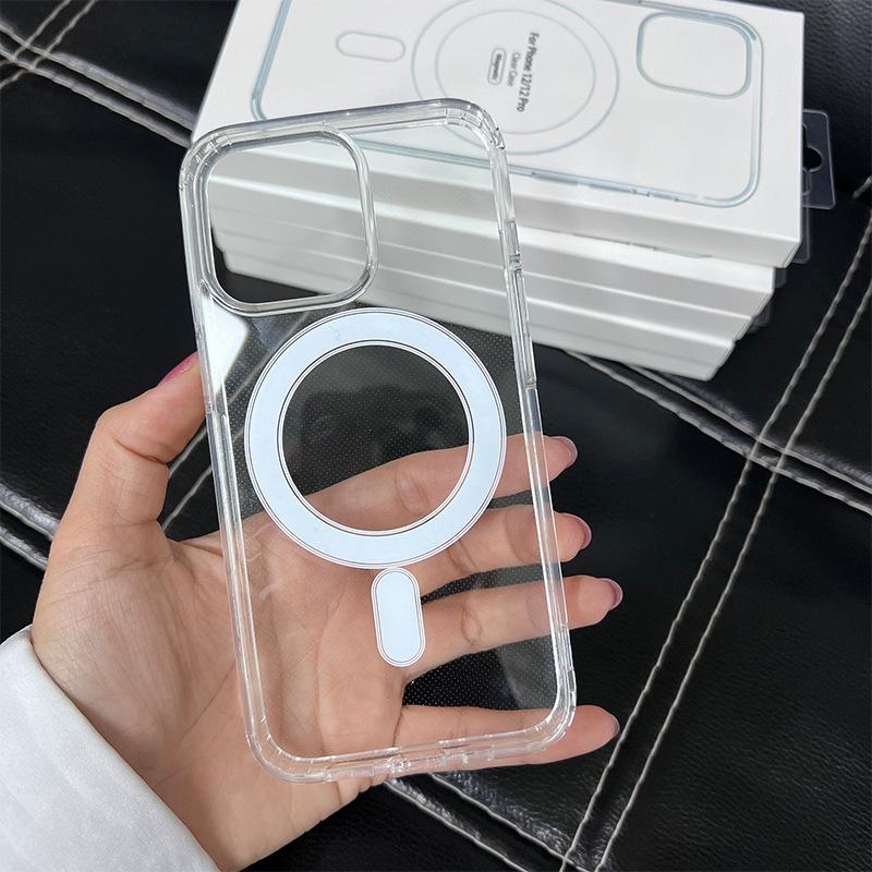 Magnetic MagSafe Acrylic Case for iPhone 13, 15, 16 Pro - Two-in-One Transparent Hard Shell