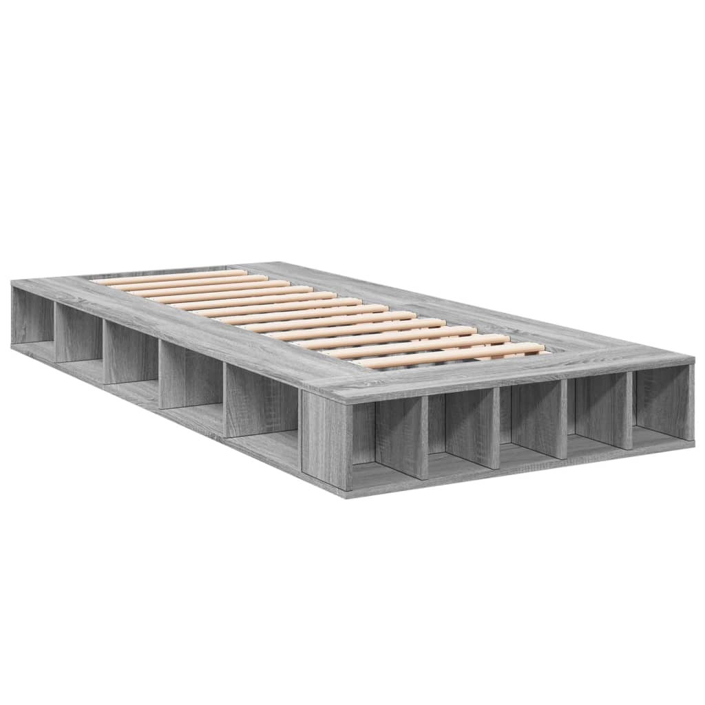 Bed Frame Gray Sonoma 75 x 190 cm Particleboard