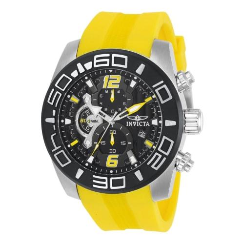 

Мужские кварцевые часы Invicta Pro Diver из нержавеющей стали и силикона для повседневной носки, цвет: желтый (модель: 22808)