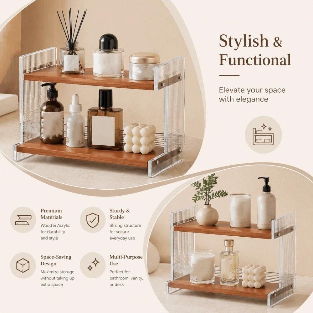 Multi-layer Design Counter Storage Shelf Vanity Sink Organizer Bathroom Countertop