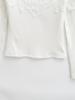 Sweet & Spicy One-Shoulder Lace Long-Sleeve Slim Velvet T-Shirt
