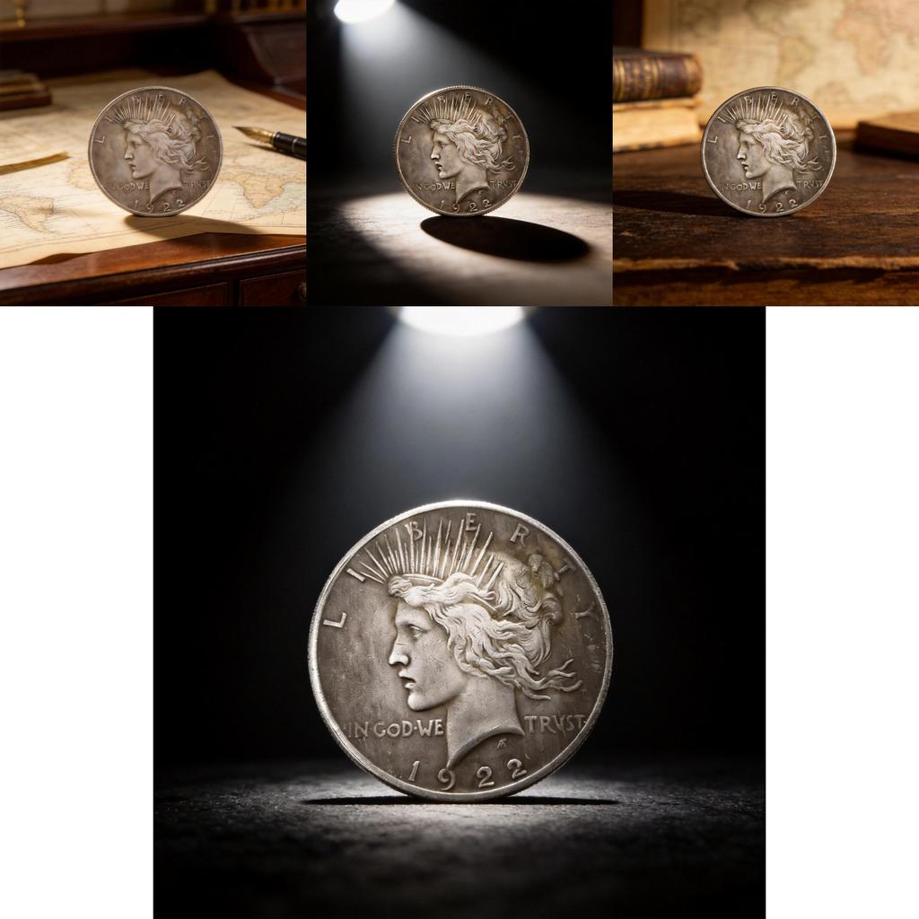 1922 Antik Messing Versilbert Münzsammler Geschenk Heimdeko