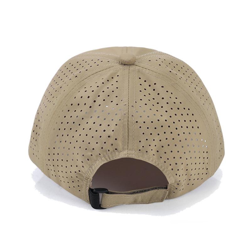 Custom Print 3D Logo Waterproof Laser Cut Hole Perforated Hat 6 Panels Performance Hat Baseball Cap Blank Unisex Hydro Hat