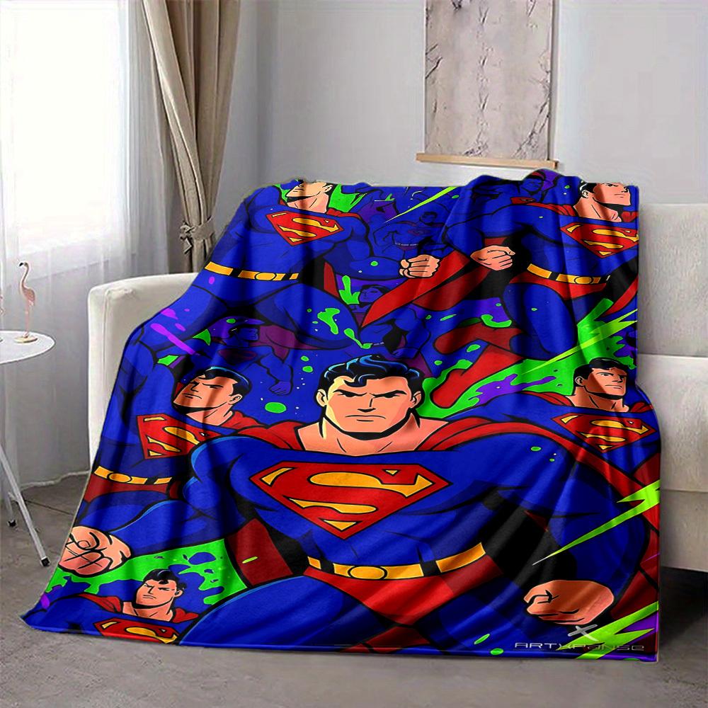 1pc Superman, Comic Art Print Blanket Polyester Fiber, All Season Comfort for Sofa, Bed, Office, Car, Camping Ideal Home Decor & Gift, Office Comfort