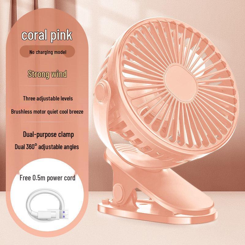 USB Mini Rechargeable Ultra-Quiet Handheld and Desk Clip Fan. 2500mAh