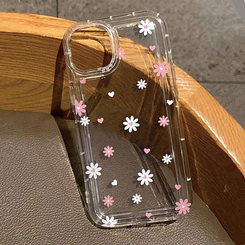 

Градиентный фиолетовый милый цветочный чехол для телефона для iPhone 16 Pro чехол для iPhone 13 11 12 14 15 Pro Max X XR XS 7 8 Plus SE 2 чехол с подушкой безопасности For iPhone 16 Plus