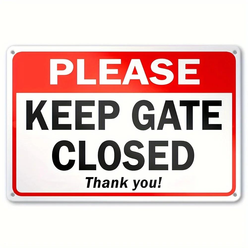 

Please Keep Gate Closed Metal Sign 12x8 Rustic Red White Wall Decor Durable Iron Art for Home Garden for Man Cave 20x30cm（7.8x11.8inch）