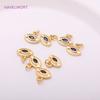 10mm*8.5mm 14K Gold Plating Brass Metal Evil Eye Pendants Black/Blue Color Evil Eye Charms DIY Jewelry Making Accessories