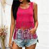 Women's Sleeveless Lace Fringe Tank Top Casual Summer Blouse Lightweight Breathable Crochet Hem Tunic Shirt for Outdoor Wear