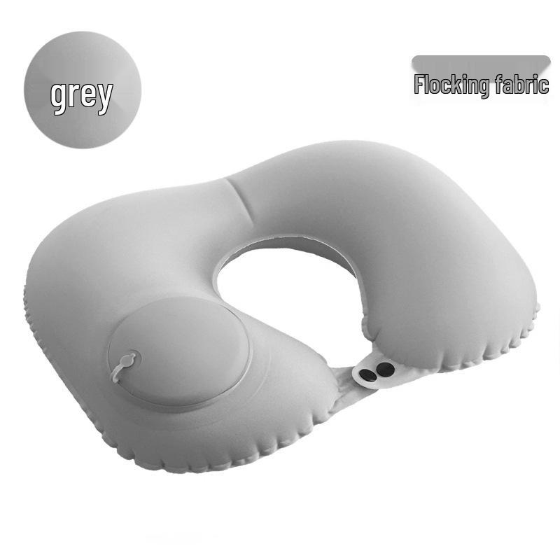 Inflatable U-Shaped Travel Pillow - Neck Support for Camping & High-Speed Rail