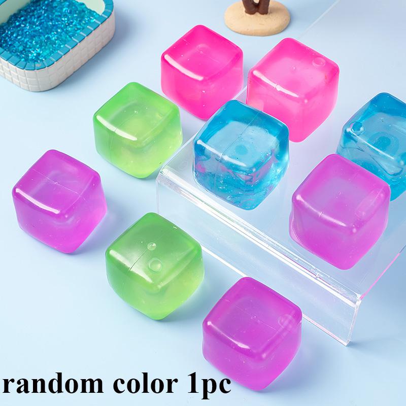 

4 Colors Soft Ice Cubes Squishy Toys Stress Relief Balls Slow Rebound Sensory Fidget Toy For Kids Party Favors Birthday Gifts