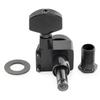 Musiclily Pro Locking Tuning Pegs with Gear Hex for Fender and Electric Black Left-Handed 6-Row, 2-Pin 181 Ratio, Buttons, Strat, Telecaster,