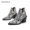 Comemore Casual Western Cowboy Ankle Boots Women Cowgirl Booties Short Cossacks Botas High Heels Shoes Comfortable Women's Shoe