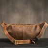 New Retro Genuine Leather Men's Waist Bag with Crazy Horse Leather Large Capacity Men's Bag Multi Functional Head Layer Leather Bag