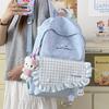 Schoolbag Japanese cartoon cat backpack plaid small fresh and sweet student schoolbag simple shopping high value backpack
