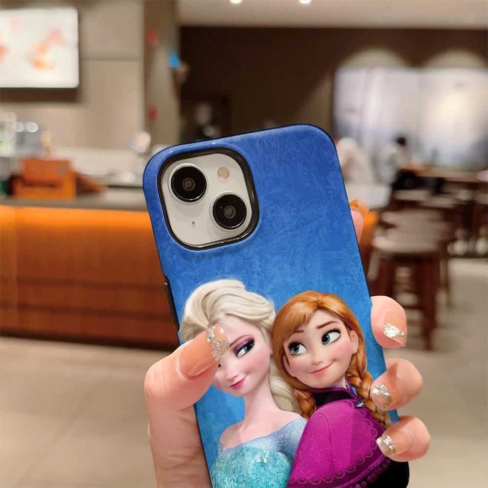 Frozen Elsa Double Layer Phone Case, Compatible with iPhone X/SE/7/8/11/12/13/14/15/16/17 Pro Max Plus