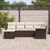 VidaXL Set de canapé de jardin 6 pièces avec coussins marron en poly rotin 3358877