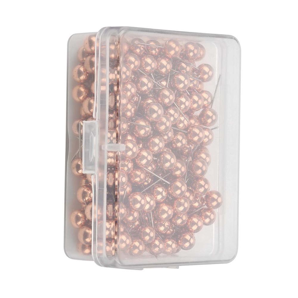 200pcs Rose Gold Pushpin Plastic Straight Pin Decorative Thumbtack Pins  Cork Boards