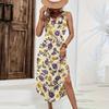 Women Sleeveless Floral Print Maxi Dress Casual Loose Fit Long Sundress Summer Lightweight Tank Style Beach Outfit