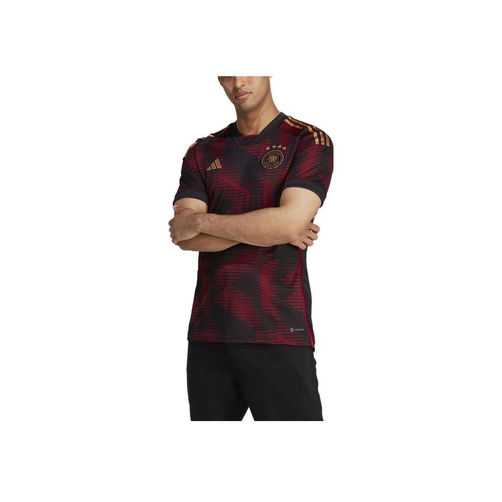 Adidas 2022 Qatar World Cup Germany Away Fan Short-Sleeve Football Jersey Men Tops Black HJ9604