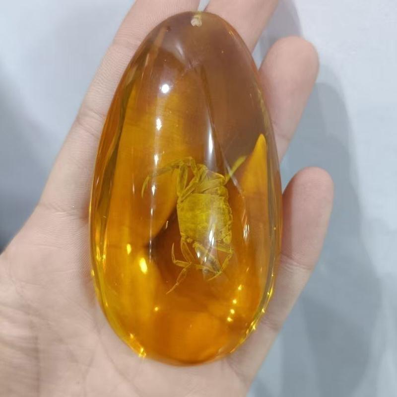1Pc Insects Amber Gemstone Scorpion Natural Mineral Home Decor Insects Amber Gemstone Diy Hand Crafts Gift