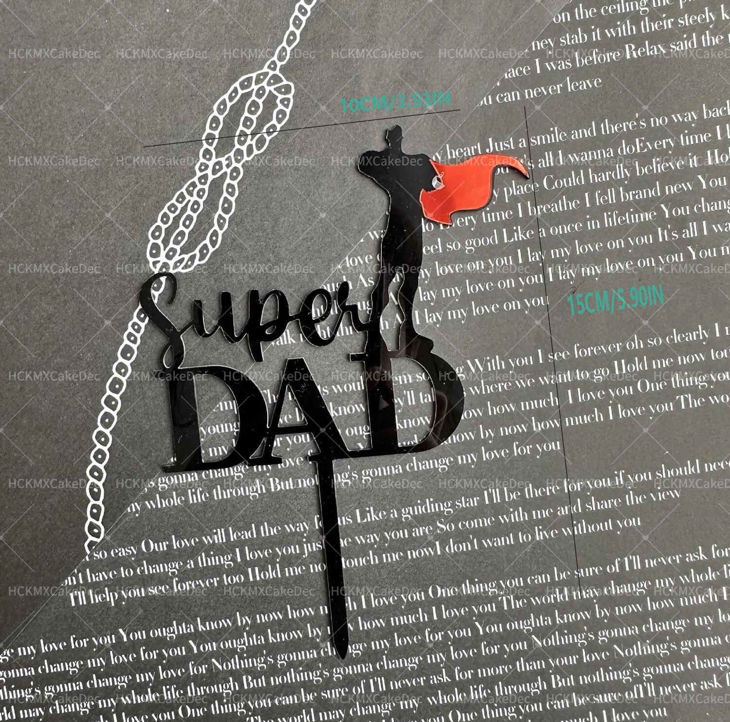 5pcs Supper DAD Birthday Cake Topper Black Golden Happy Birthday Acrylic Cake Toppers For Father s Day Party Gift Decorations 5PCS