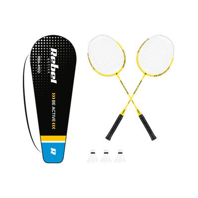 Aluminium-Badminton-Set, 2x Schläger, 3x Federbälle, Rebel-Tasche