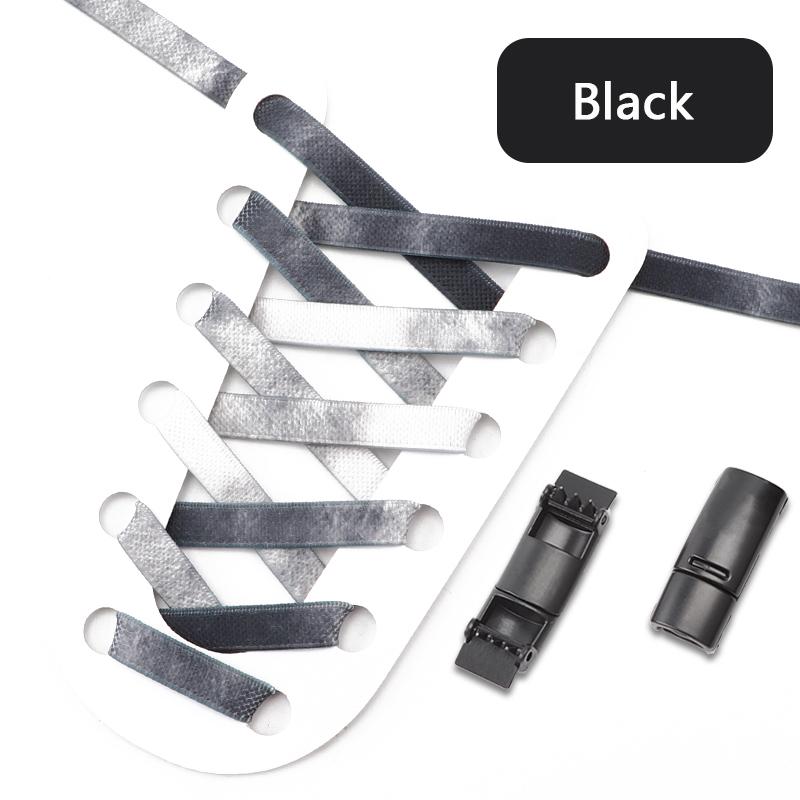 1 Pair Magnetic Lock Shoelaces for Sneaker Rainbow Gradient Flat Elastic Shoelace Adults Kids No Tie Shoe Laces Shoe Accessories