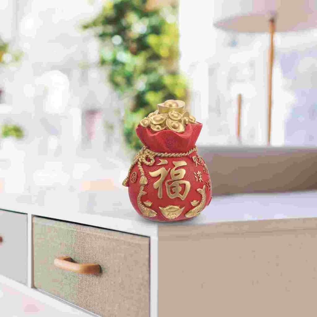 Sparschwein Münze Neuer Chinesischer Stil Festival Glas Zum Öffnen Zerbrechen Jahr Rot Schreibtisch Geld