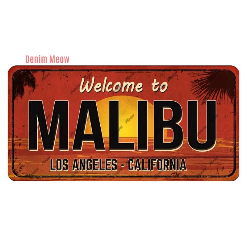 Vintage USA Metal Plates, Retro California 15x30cm Plaque, Florida Metal Tin Sign Poster, Bar, Garage, Gifts, Room Decor WY289