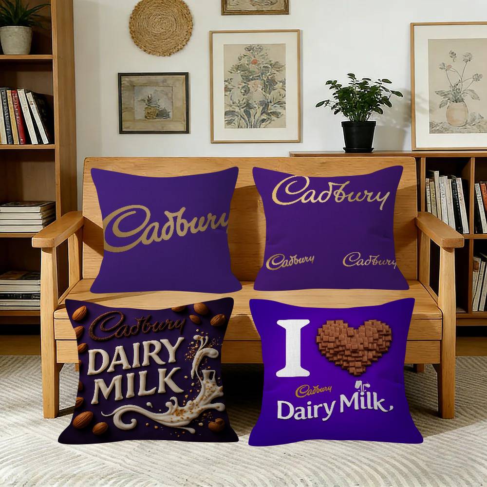 Jmg Clothing Unisex Logo Brand Cadbury Cushion Pillow Cover Sofa Cushion Cover Home Room Decoration Children Gift