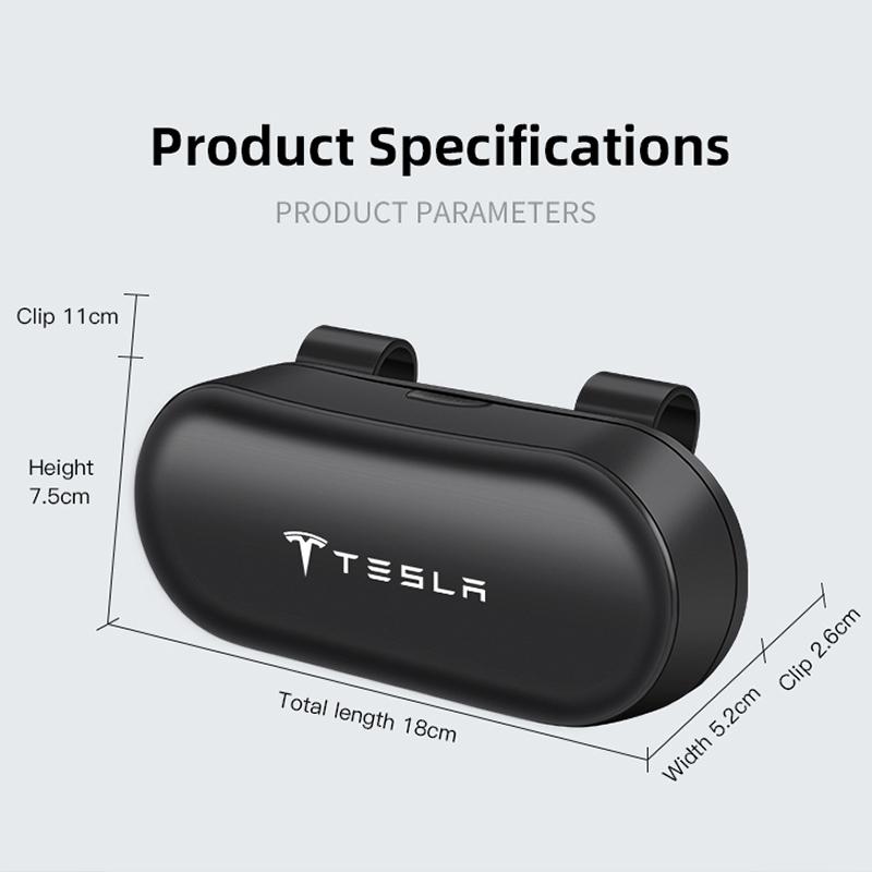 UBG4   Car Glasses Box Portable Auto Sunglasses Holder Eyeglass Case For Tesla SpaceX Model 3 Y S X Y-Eur Highland Roadster Bonina Coil