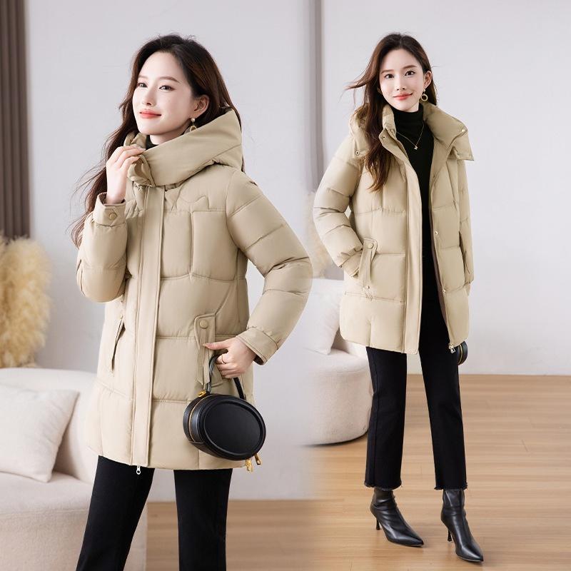 Long Warm Cotton Coat for Women Winter Fashion Casual Jacket