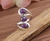 Purple Copper Turquoise Gemstone Ring Solid 925 Sterling Silver Ring Three Stone Ring Handmade Designer Ring Bohemian Ring