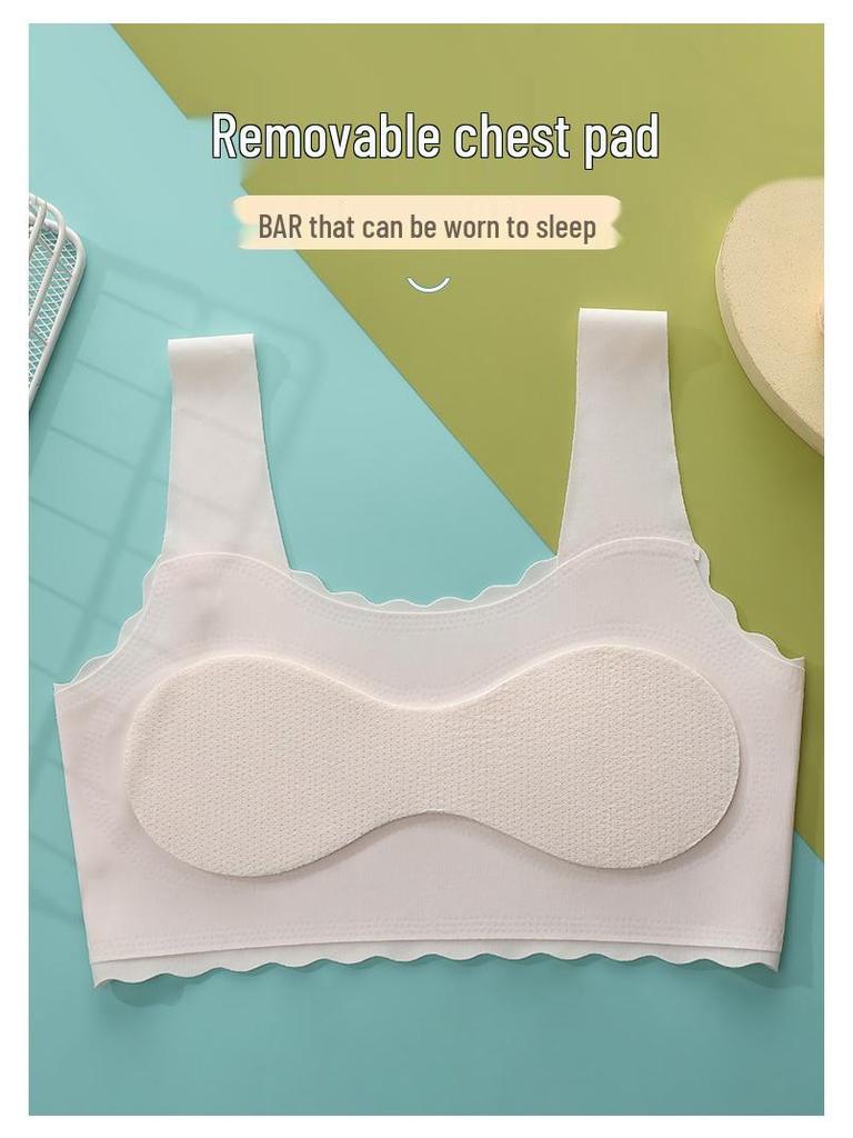 Ice Silk Girls' Training Bra - Junior High Sports Vest for Puberty