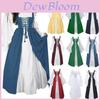 Elegantes Damen Vintage Renaissance Mittelalter Langes Kleid Mit Ausgestellten Ärmeln Und Schnürdetail