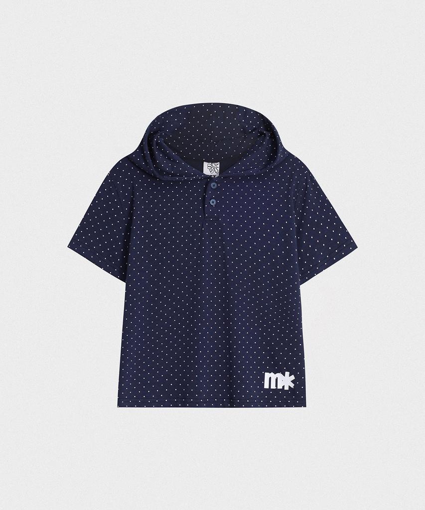 Dot Button Hoodie [Navy Dot]