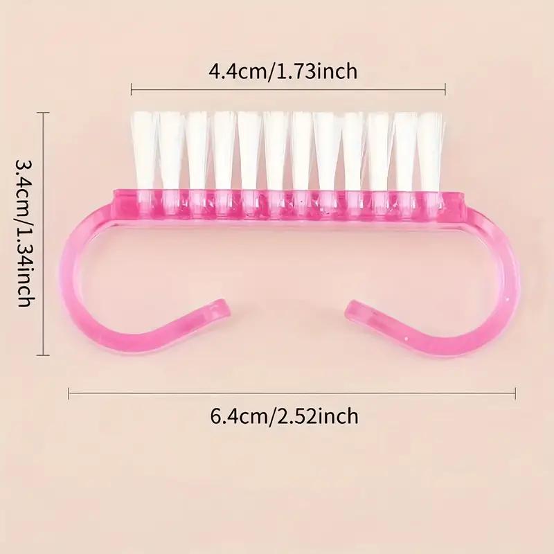 1 ks akrylové štětečky na nehty růžová barva nehtové umění manikúra pedikúra měkké odstranění prachu plastové čištění nehtové štětečky pilník sada nástrojů