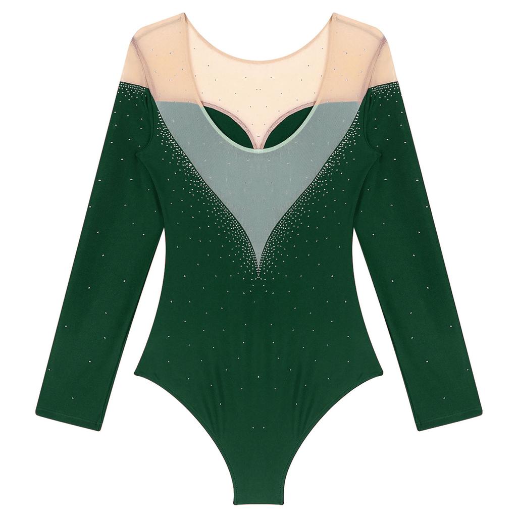 Women Jazz Dance Costume Rhythmic Gymnastics Stage Wear Athletic Activewear Leotard Athletic Figure Skating Bodysuit Dancewear