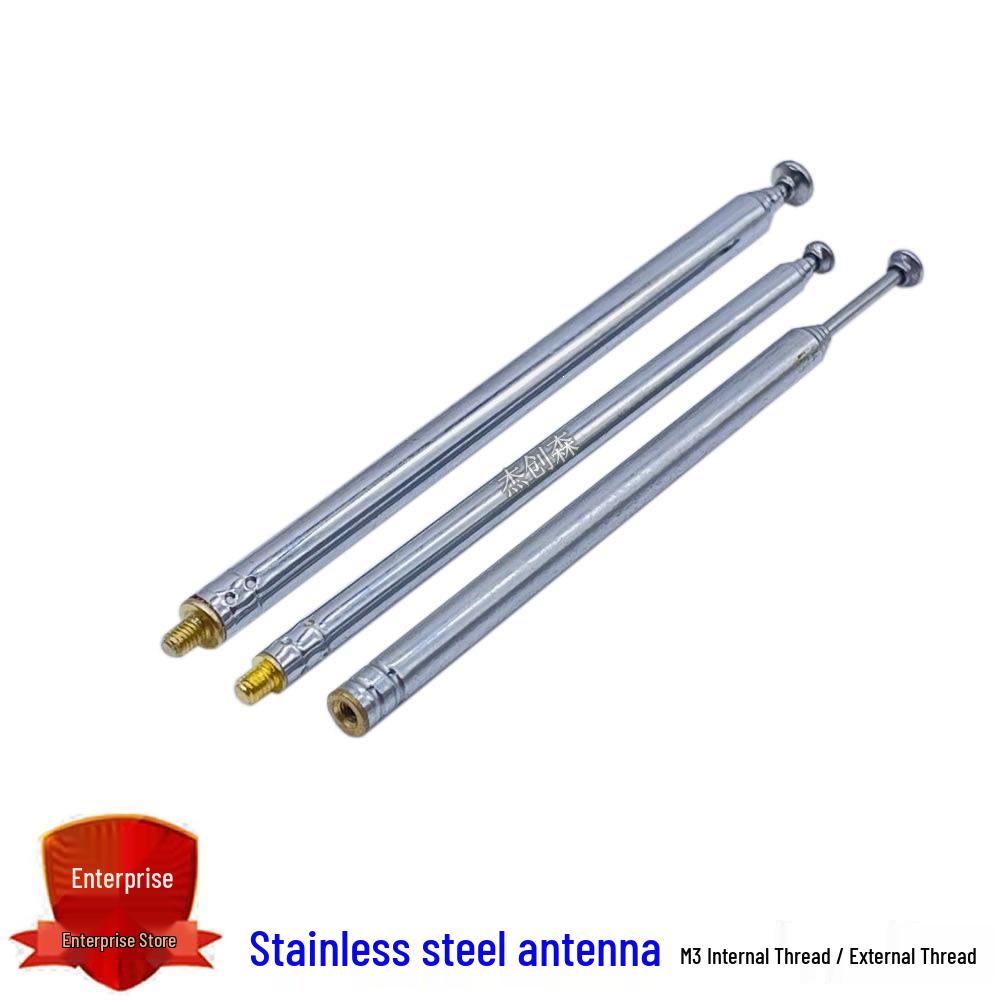 Stainless Steel Telescopic Antenna for Remote Control Toy Cars, 4/5/6 Sections, M3 Thread