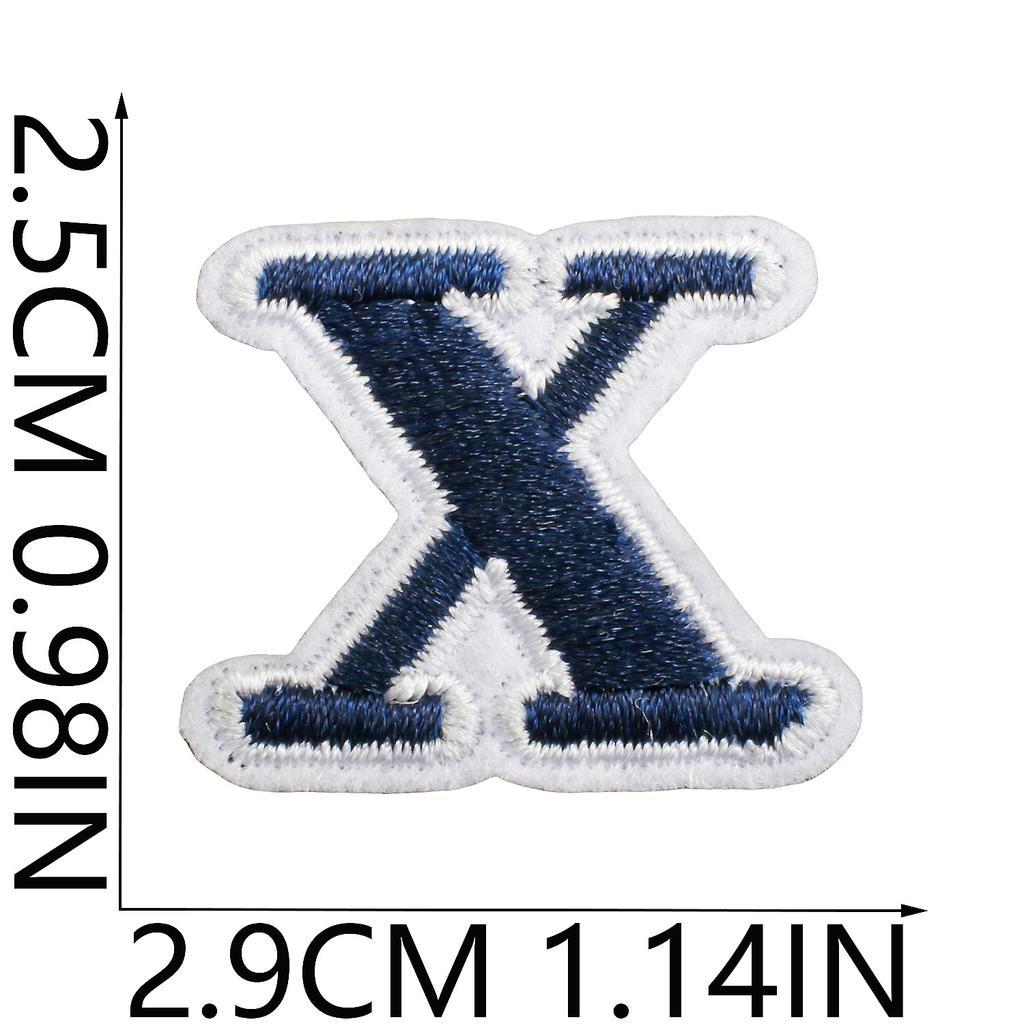 Mini Pegatina de Tela Bordada con Alfabeto Inglés Tamaño Pequeño DIY para Bolso Cambiante Parche Decorativo Pegatina Etiqueta Bordada por Computadora Número